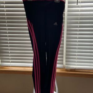 Adidas pink and black climalite girls athletic pants 8-10 S kids